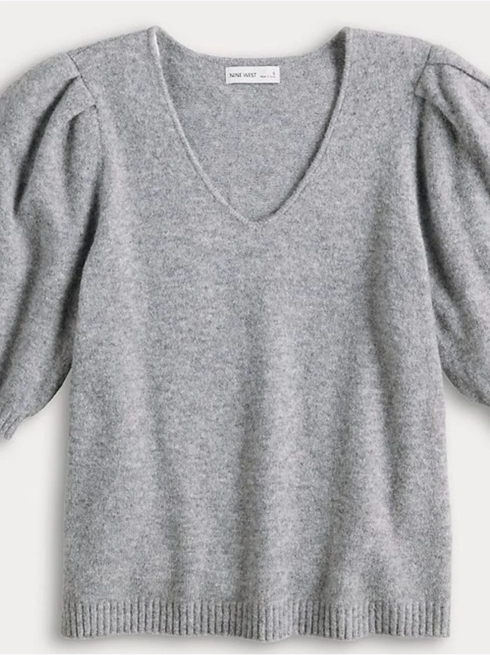 Nine West V-Neck Puff Sleeve Top - Picture 5 of 5